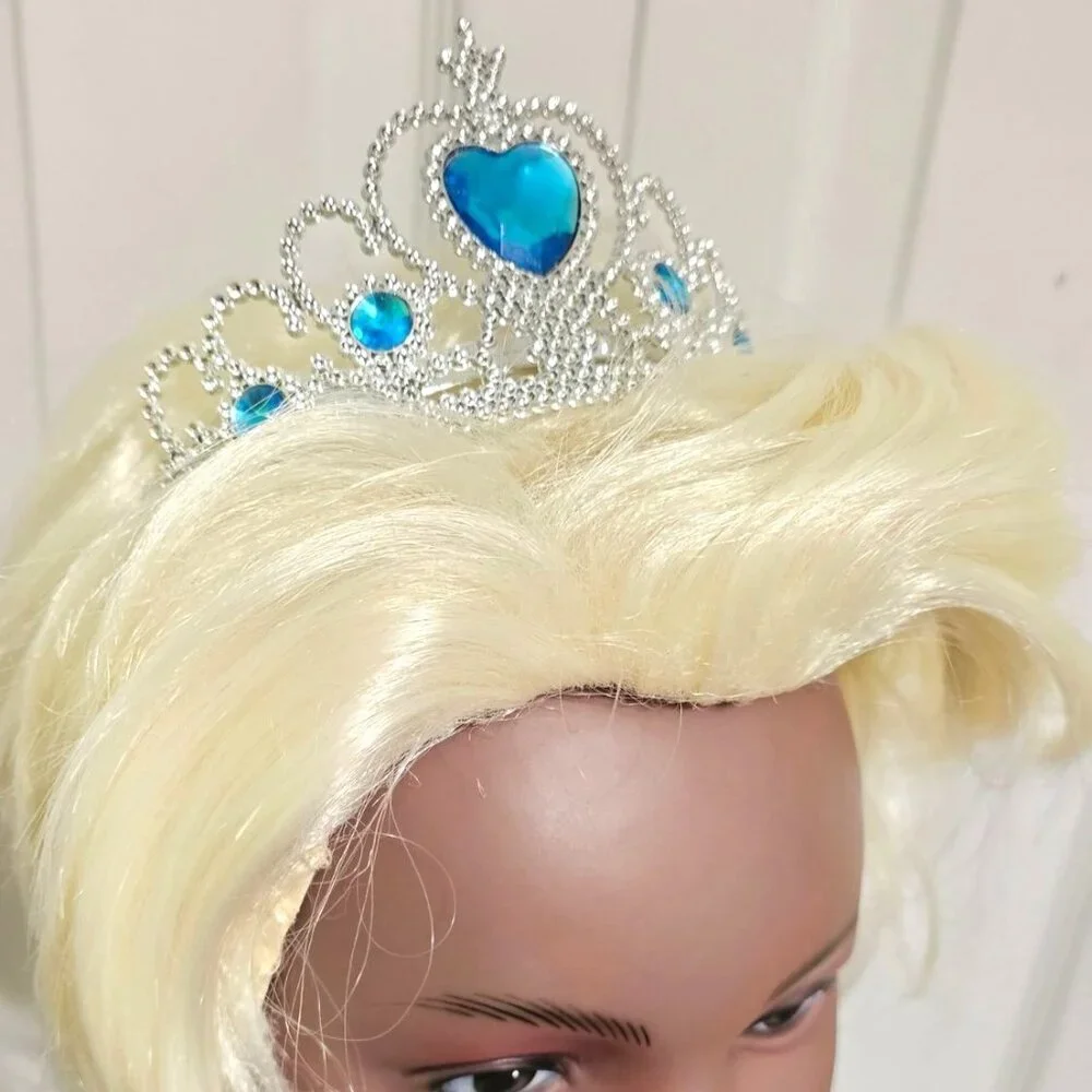 Disney Store Frozen 2 Elsa Snow Queen Costume 7-8 Dress Wig Tiara Ice Princess